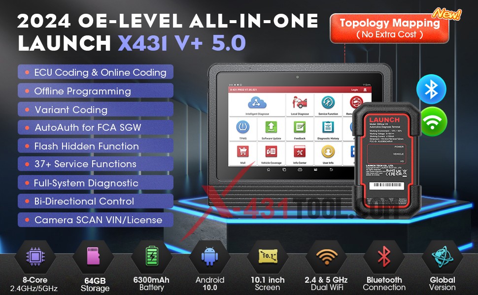 2024-Launch-X431-V-V50-101-Inch-Wifi-Bluetooth-Global-Version-Full-System-Diagnostic-Tool-Bidirectional-Key-Coding-with-DBScar-VII-XN-SP184