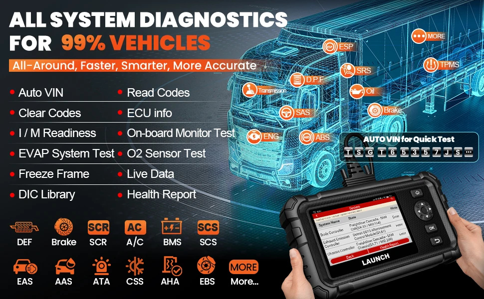 LAUNCH-CRP129-HD-Elite-24V-Heavy-Duty-Truck-All-Systems-Diagnostic-Tools-7-Service-Oil-Speed-Limit-Injector-DPF-OBD2-Scanner-SH107