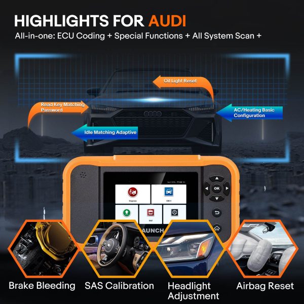 LAUNCH Creader Elite 2.0 BBA Bi-Directional OBD2 Scanner for BMW Mercedes-Benz Volkswagen VW Audi VAG Group, Full System with Full Functions - Image 10