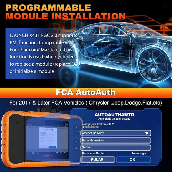 LAUNCH Creader Elite 2.0 FGC for Ford GM Chrysler Full System Bi-Directional Diagnostic Scanner ECU Coding Bi-directional Control Special Service - Image 10