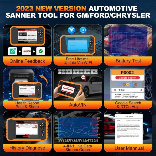 LAUNCH Creader Elite 2.0 FGC for Ford GM Chrysler Full System Bi-Directional Diagnostic Scanner ECU Coding Bi-directional Control Special Service - Image 12