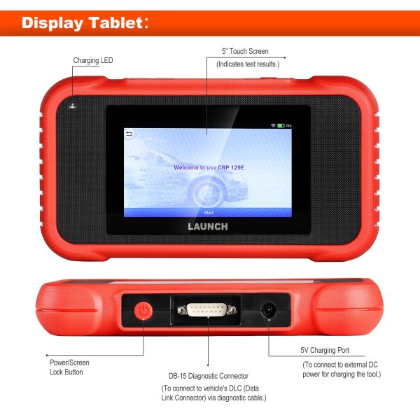 Launch X431 CRP129E for OBD2 ENG ABS SRS AT Diagnosis and Oil/Brake/SAS/TMPS/ETS Reset - Image 8