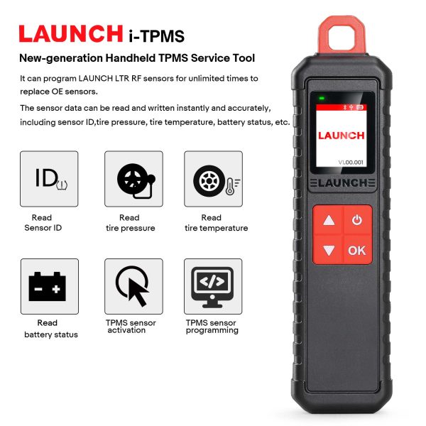 LAUNCH X431 i-TPMS TPMS Tire Pressure Detector with 4pcs Launch LTR-03 RF Sensor 315MHz & 433MHz 2 in 1 - Image 6