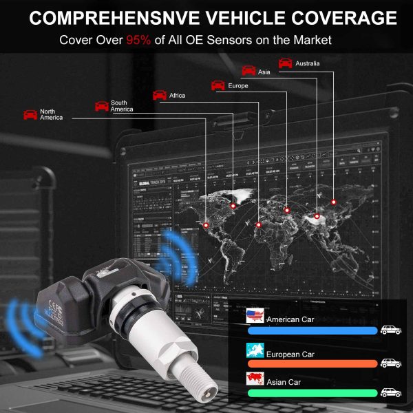 LAUNCH X431 i-TPMS TPMS Tire Pressure Detector with 4pcs Launch LTR-03 RF Sensor 315MHz & 433MHz 2 in 1 - Image 11