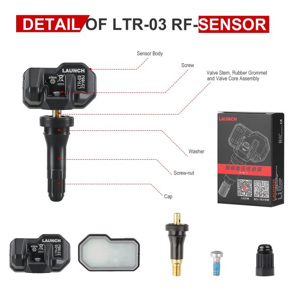 LAUNCH X431 i-TPMS TPMS Tire Pressure Detector with 4pcs Launch LTR-03 RF Sensor 315MHz & 433MHz 2 in 1 - Image 13