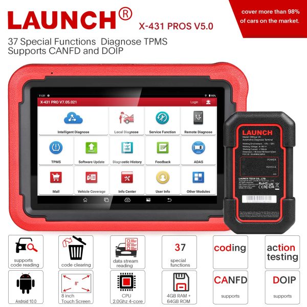 2025 LAUNCH X431 PROS V5.0 Auto Diagnostic Tool Full System Scanner with Launch X431 GIII X-PROG 3 Advanced Immobilizer - Image 6